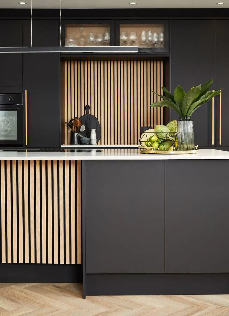 konyhai tervezési ötlet a fekete szekrényekhez