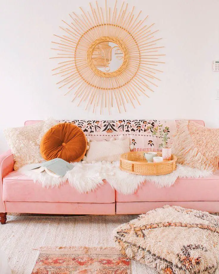 30 Stunning Light Pink Boho Bedroom Designs