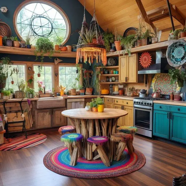 Hippie Haven: 28 Fun and Colorful Hippie Kitchen Designs